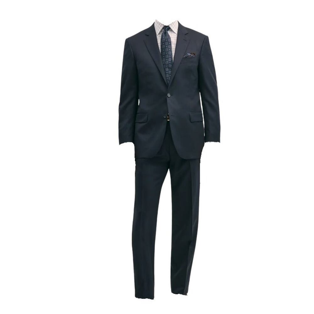 Brooks Brothers Explorer Suit 46R 40W 2 Pairs Pants Navy Blue Madison Flat